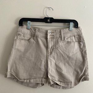 Khaki denim shorts